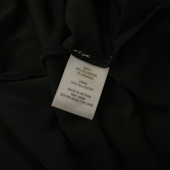 Metallic Gold Black Paisley Knit Dress PM Scoop Neck 3/4 Sleeve Boho Casual Chic - Picture 4 of 7